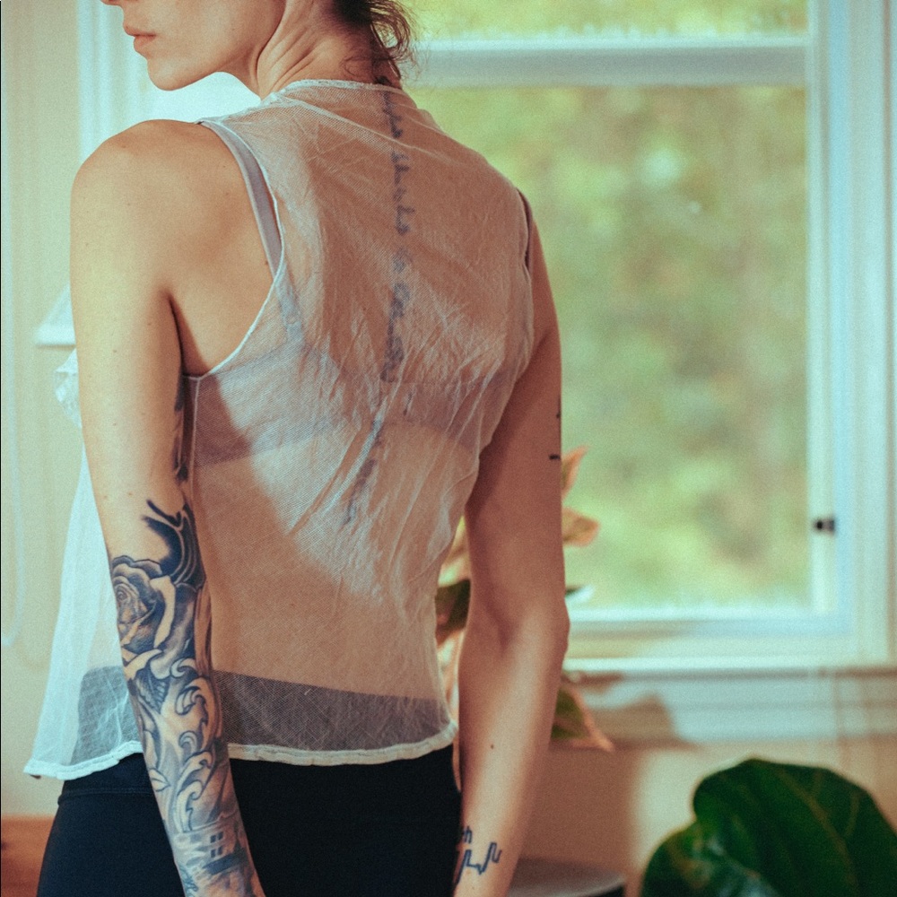 Vintage RRL Mesh Ruffle Blouse - Picture 2 of 2